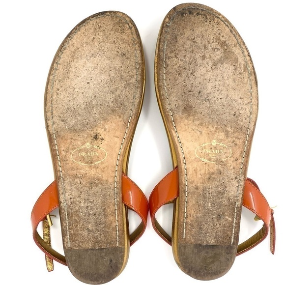 PRADA EMBELLISHED SANDALS THONG FLAT RHINESTONES DETAILS 37 or 7 - Picture 10 of 11